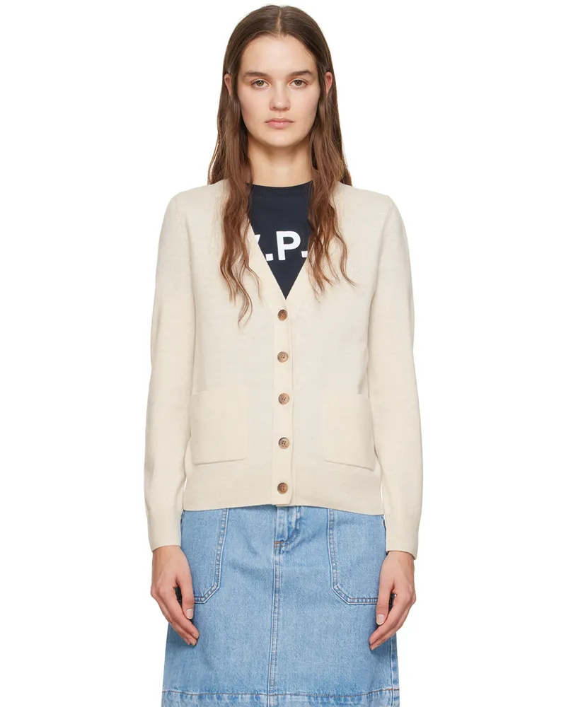 A.P.C. Beige Louisa Cardigan Paa