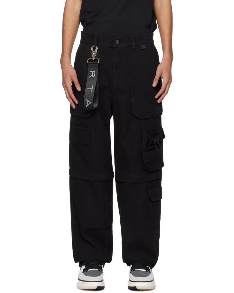 RTA Black Multi-Pocket Cargo Pants Black
