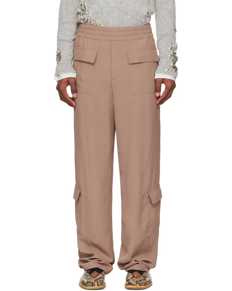 Dries van Noten Pink Twill Cargo Pants 350
