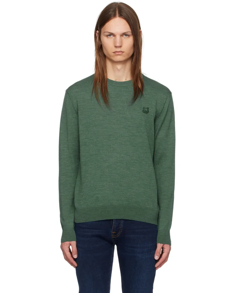 Kitsuné Green Bold Fox Head Patch Regular Sweater P380