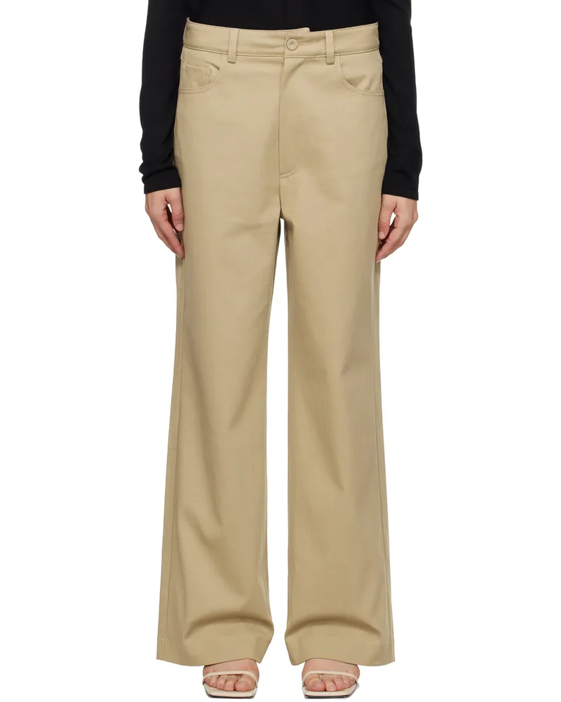 Nanushka Beige Josine Trousers Pebble