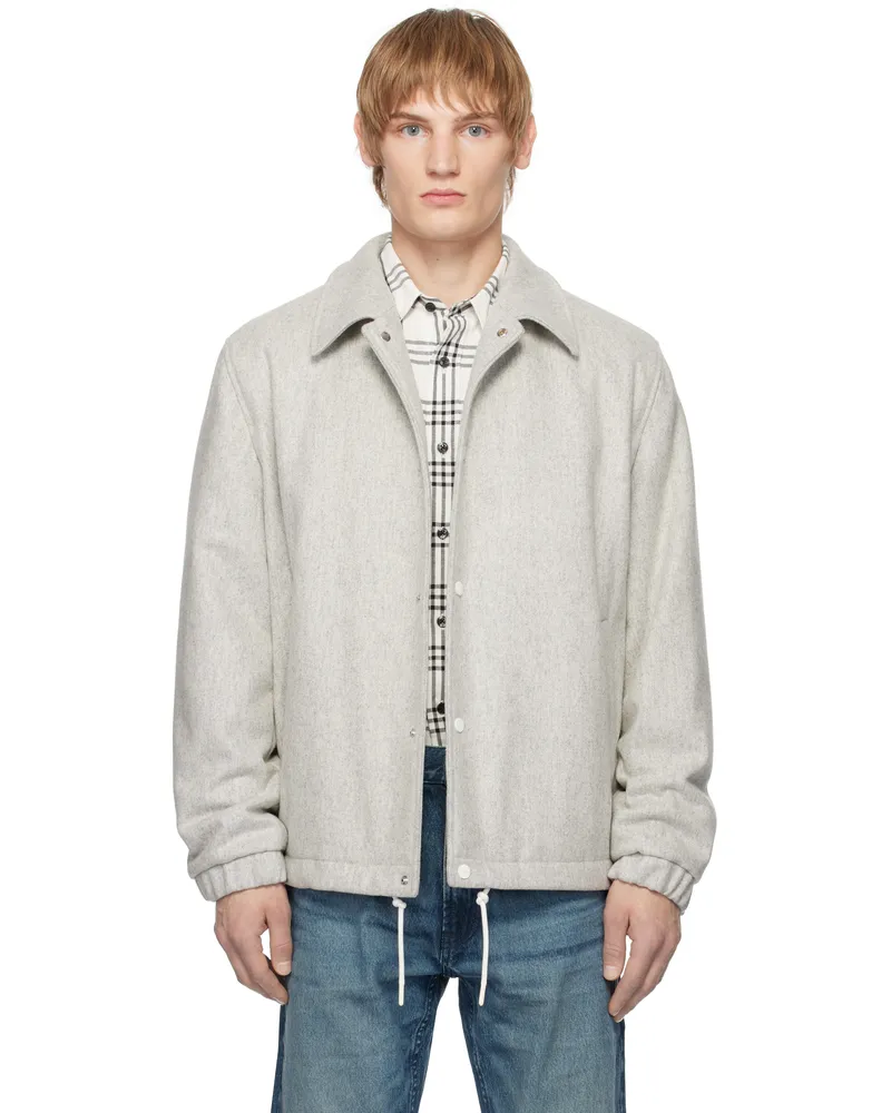 HUGO BOSS Gray Regular-Fit Padded Coach Jacket 102-natural