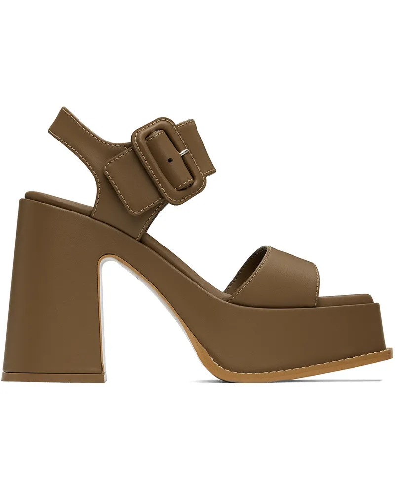 Stella McCartney Brown Skyla Buckled Platform Heeled Sandals 2344