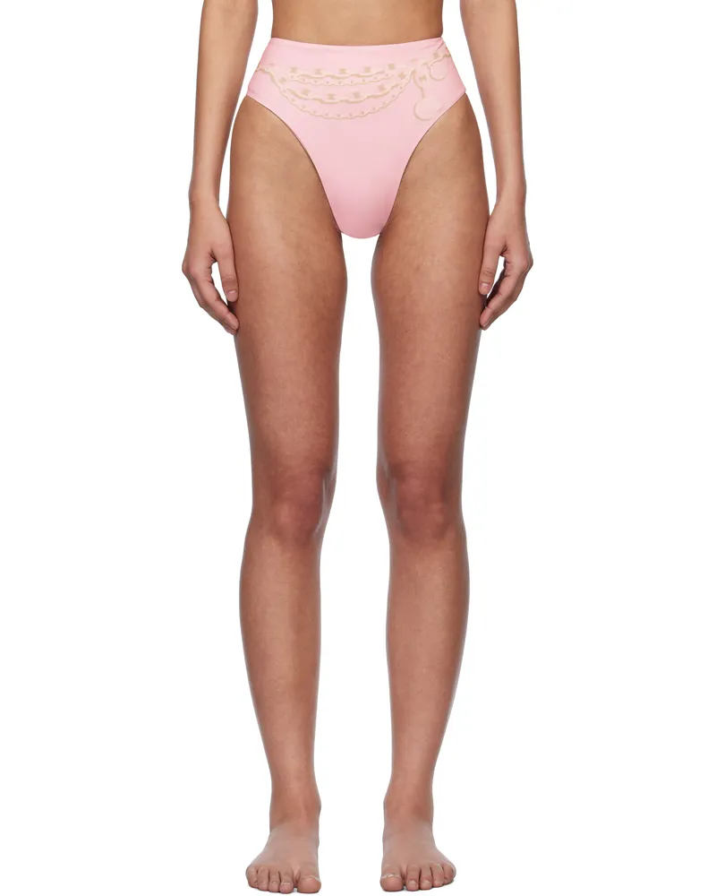 Versace Pink Graphic Bikini Bottom 5pc40-pastel