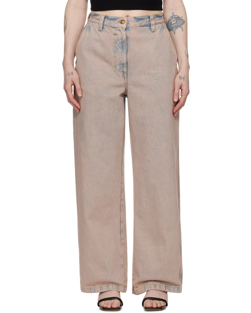 Palm Angels Pink Overdyed Jeans Pink