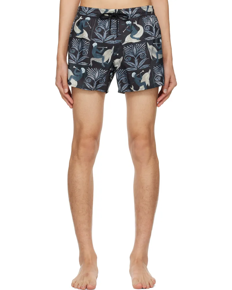 COMMAS Navy Printed Swim Shorts Fresco