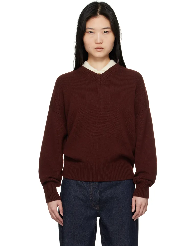 &Daughter Burgundy Balla V-neck Sweater Burgundy