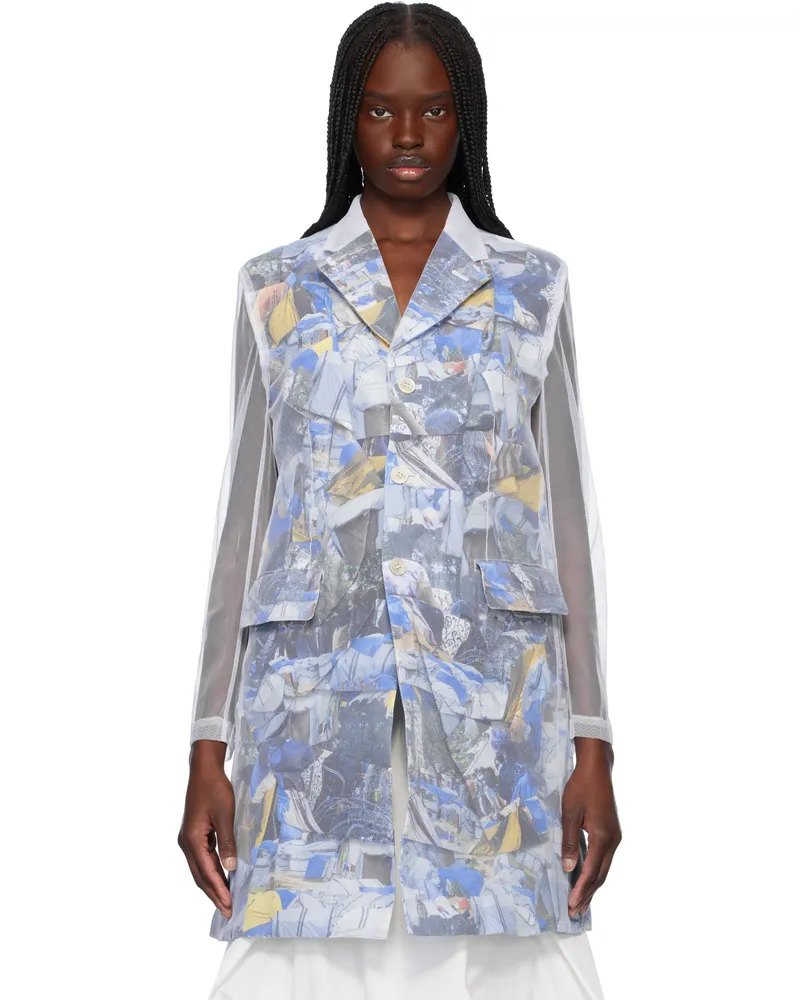 Comme des Garçons White & Multicolor Layered Jacket White