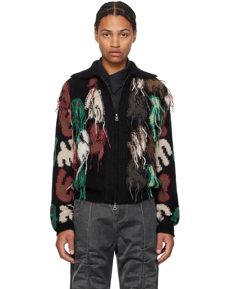 Andersson Bell Black Rainbow Intarsia Sweater Black
