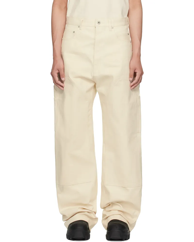 DRKSHDW by Rick Owens Off-White Hollywood Double Knee Geth Cut Jeans 21