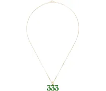 Gold & Green '333' Pendant Necklace