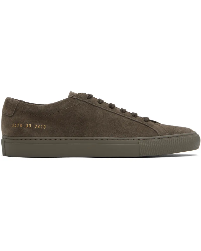 Common Projects Taupe Achilles Tonal Suede Sneakers 3810