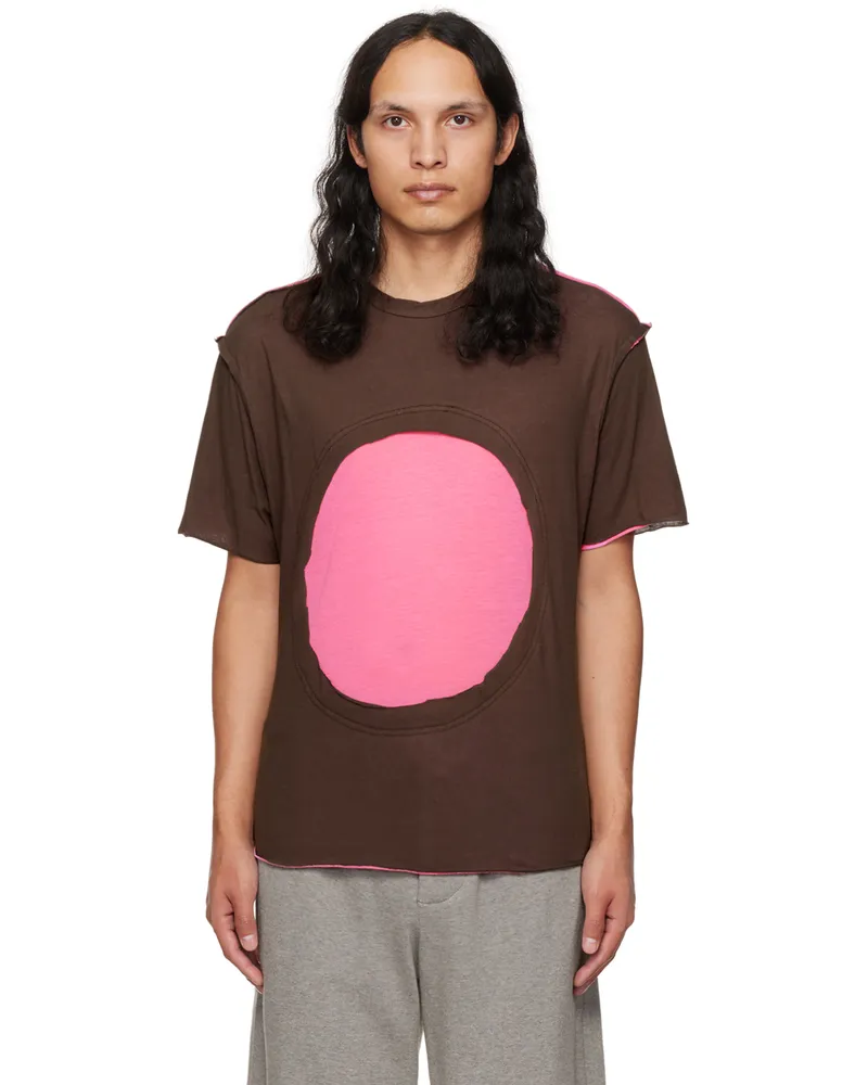 Edward Cuming SSENSE Exclusive Brown & Pink Circle Window T-Shirt Brown