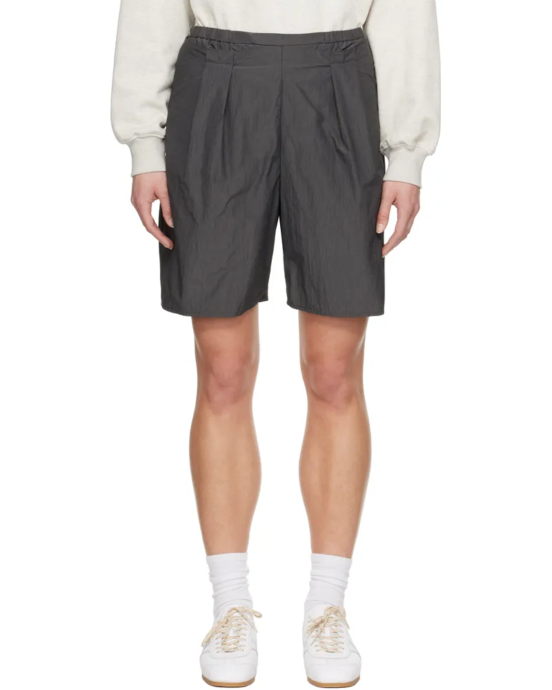 Adererror Gray Pleated Shorts Dark