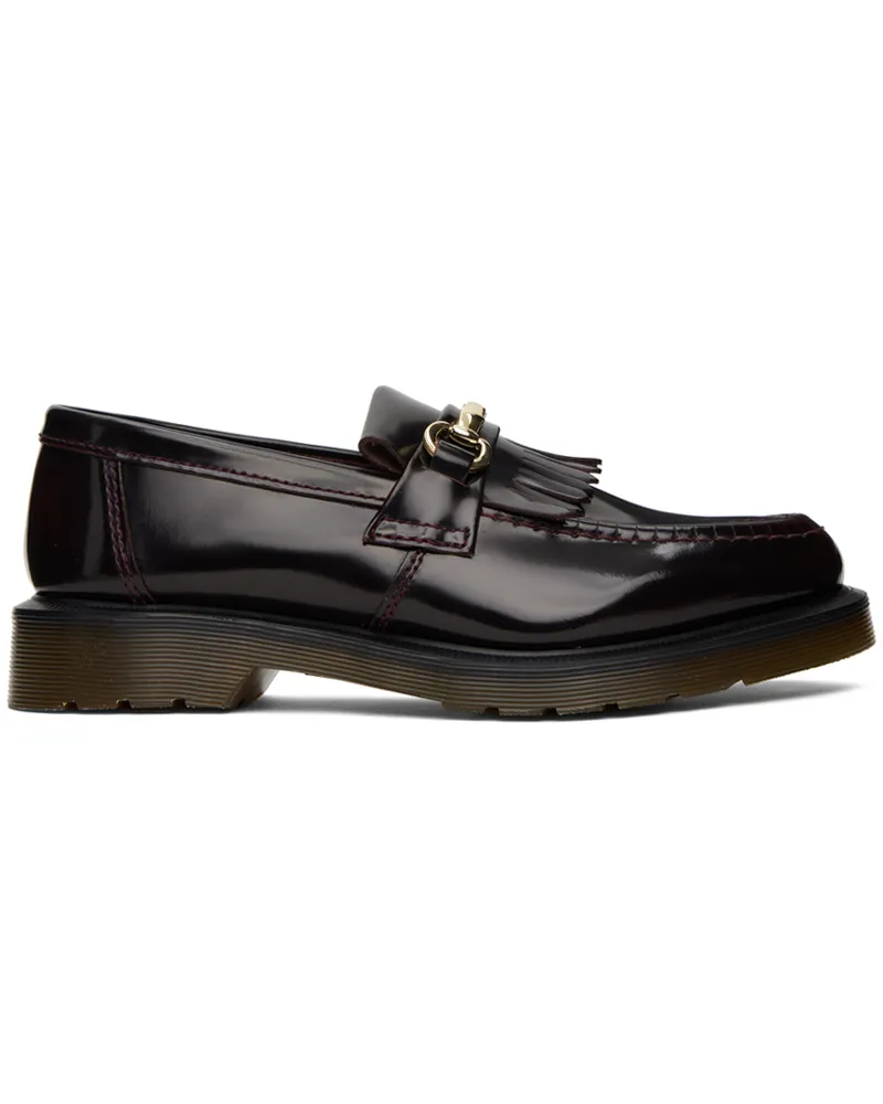 Dr.Martens Burgundy Adrian Snaffle Smooth Leather Kiltie Loafers Cherry
