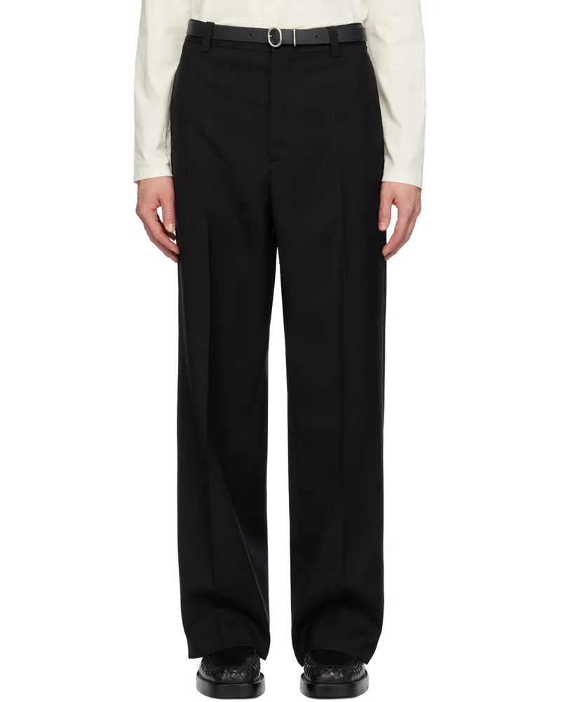 Jil Sander Black Creased Trousers 001