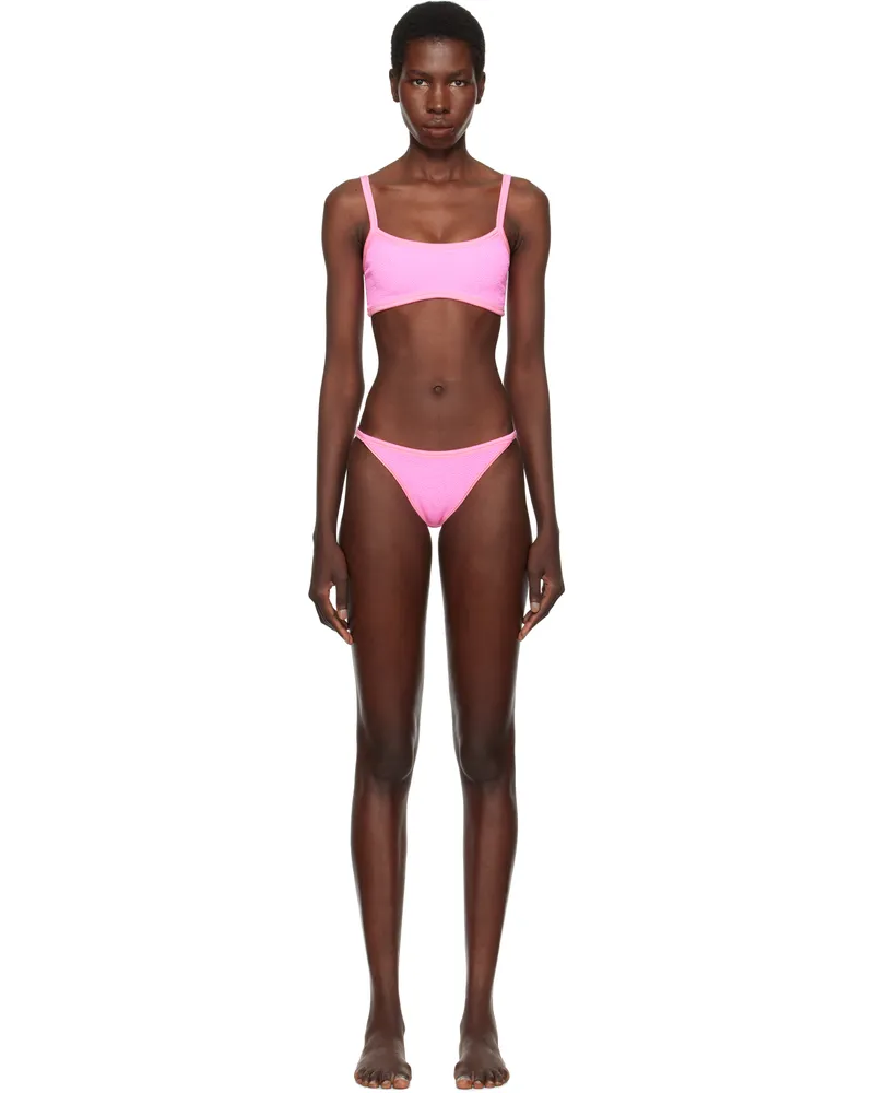 Hunza G Pink Tyler Tonal Bikini Bubblegum