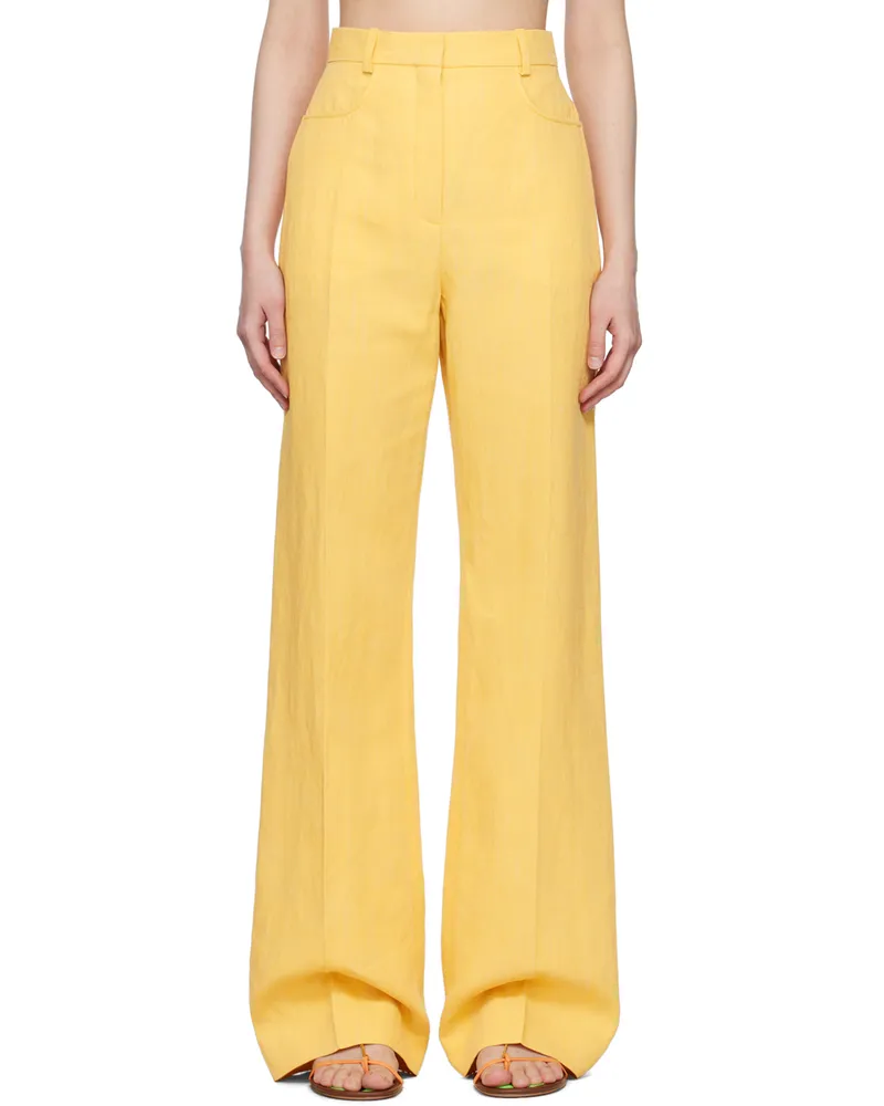 Jacquemus Yellow Le Raphia 'Le Pantalon Sauge' Trousers 250