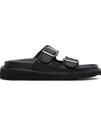 Kenzo Black Paris ' Matto' Leather Sandals Black