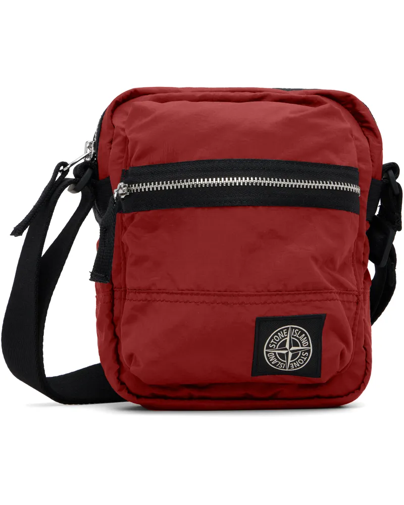 Stone Island Red 9200015 Coated Nylon Metal ECONYL Pouch V0018