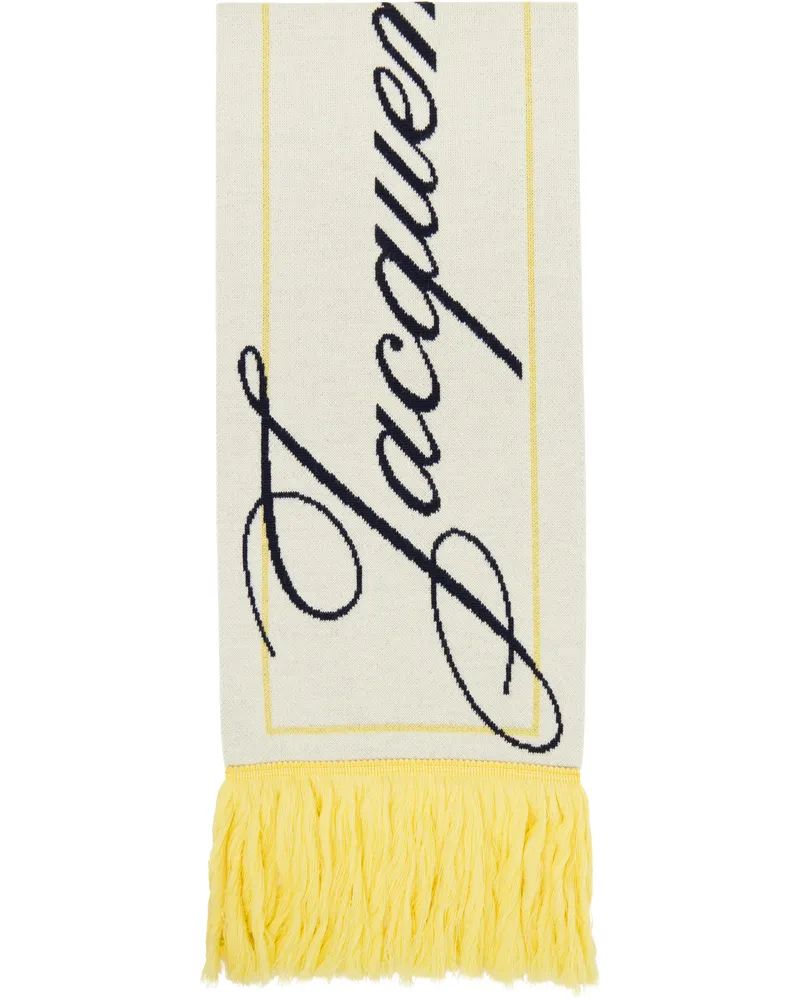 Jacquemus Off-White & Yellow La Croisière 'The Liga' Scarf 2cg