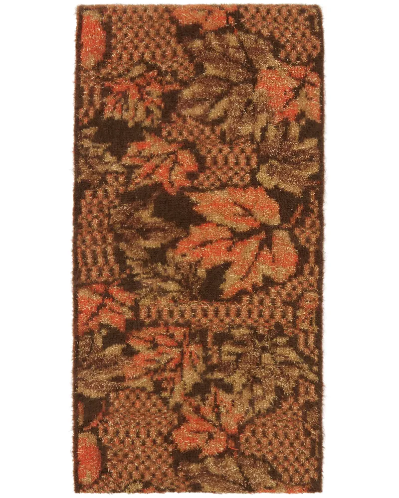 ERL Brown & Orange Lurex Raw Edge Scarf 1