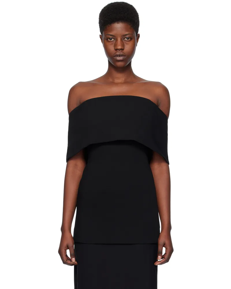 Totême Black Off-The-Shoulder Top 001