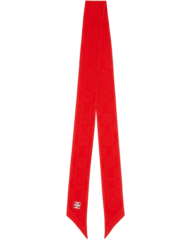 Givenchy Red 4G Liquid Bandeau Rivet Bandeau Scarf 640