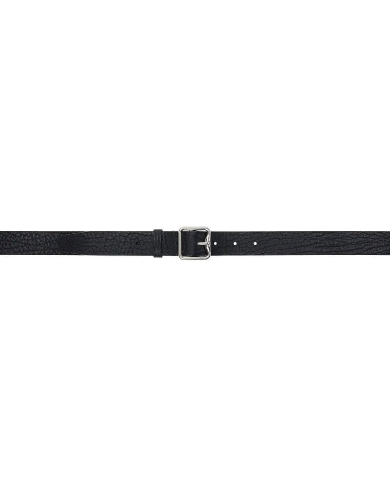 Burberry Black Pebble Grained Belt Black