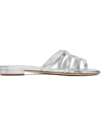 Manolo Blahnik Silver Riran Sandals Silv