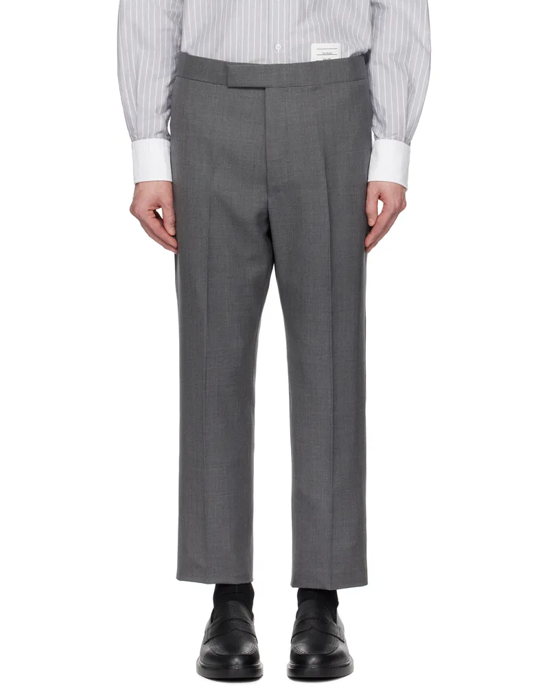 Thom Browne Gray Twill Classic Backstrap Trousers 035