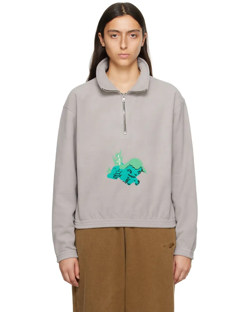 WE 11 DONE Gray Pony Sweater Grey