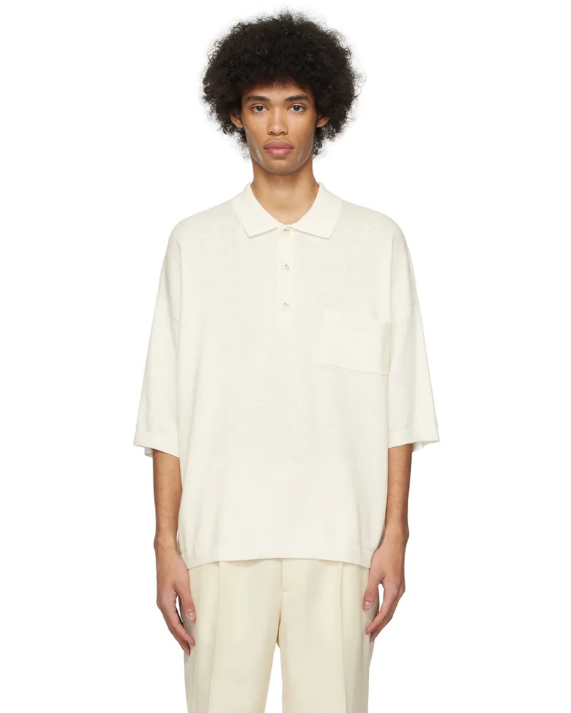 COMMAS Off-White Short Sleeve Polo Off-white