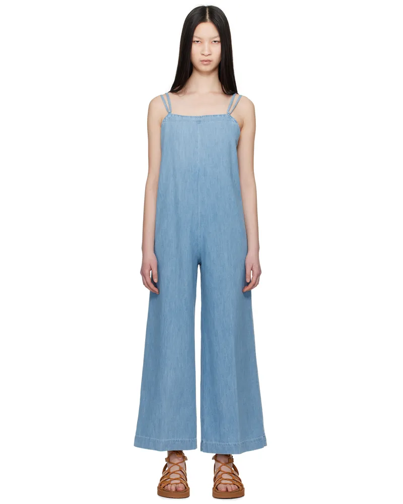 A.P.C. Blue Sunset Denim Jumpsuit Iab