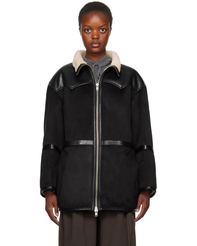 STAND Black Rylee Faux-Shearling Jacket 89110