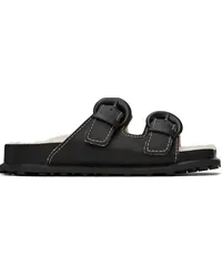 Marine Serre Black Square Toe Sandals Bk99