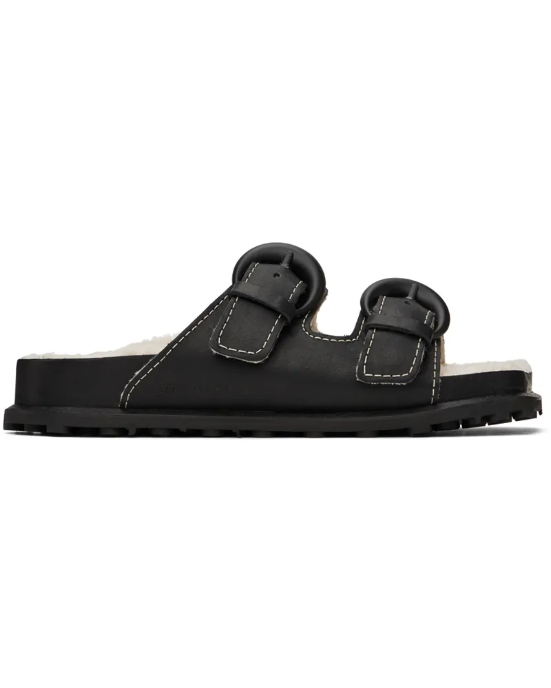 Marine Serre Black Square Toe Sandals Bk99