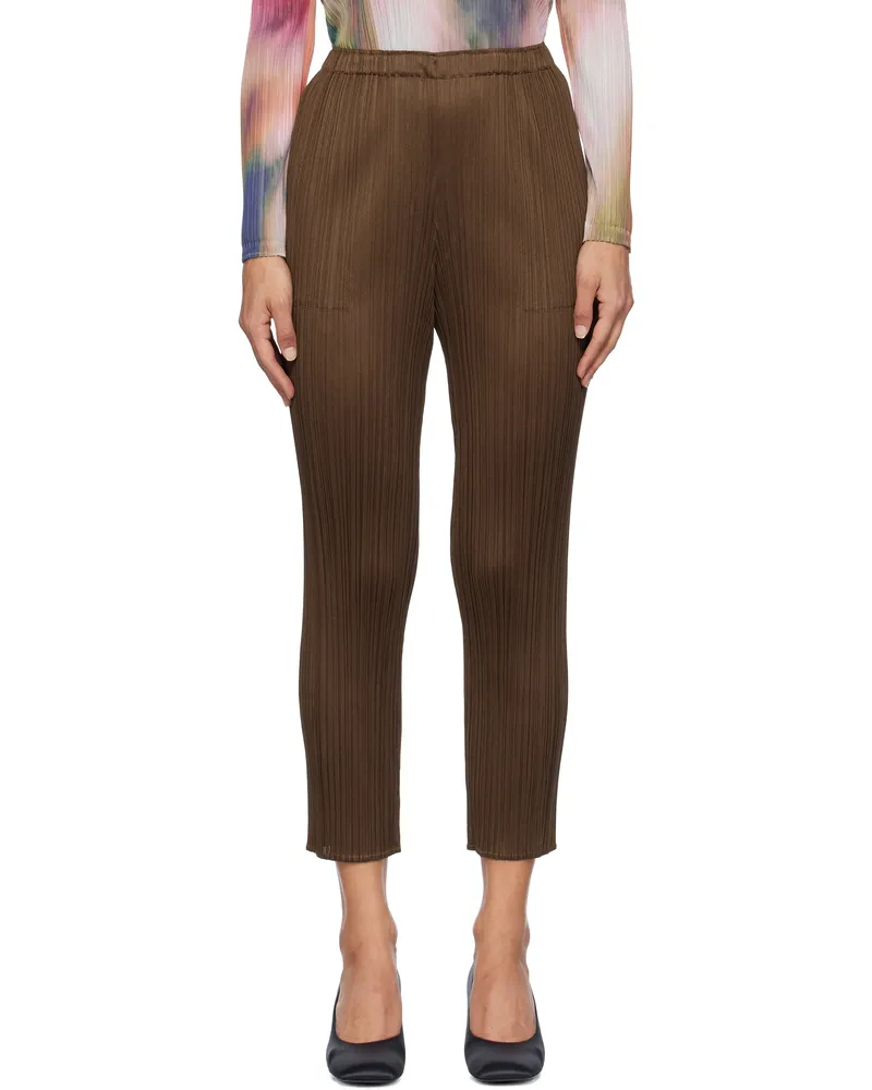 Issey Miyake Brown New Colorful Basics 4 Trousers 44