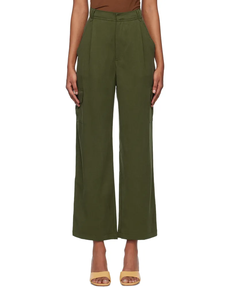 Reformation Green Jackson Trousers Fern