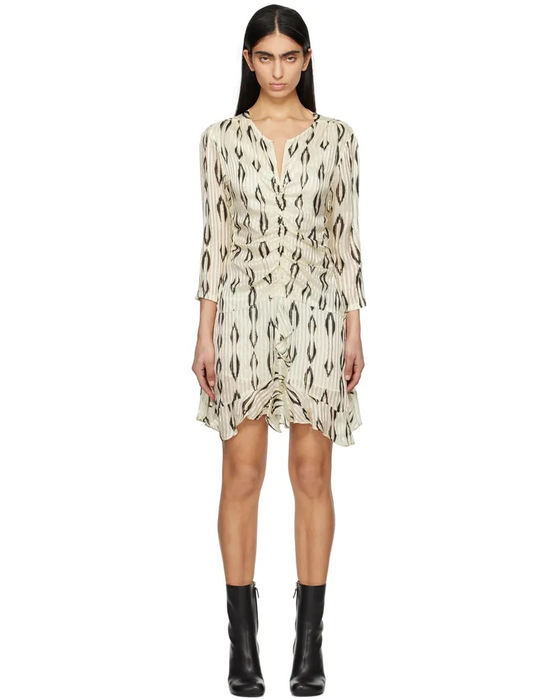 Isabel Marant Beige & Black Octavia Minidress Ecru