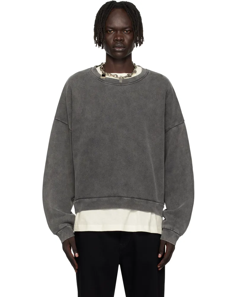 Acne Studios Gray Logo Patch Sweatshirt Bm0
