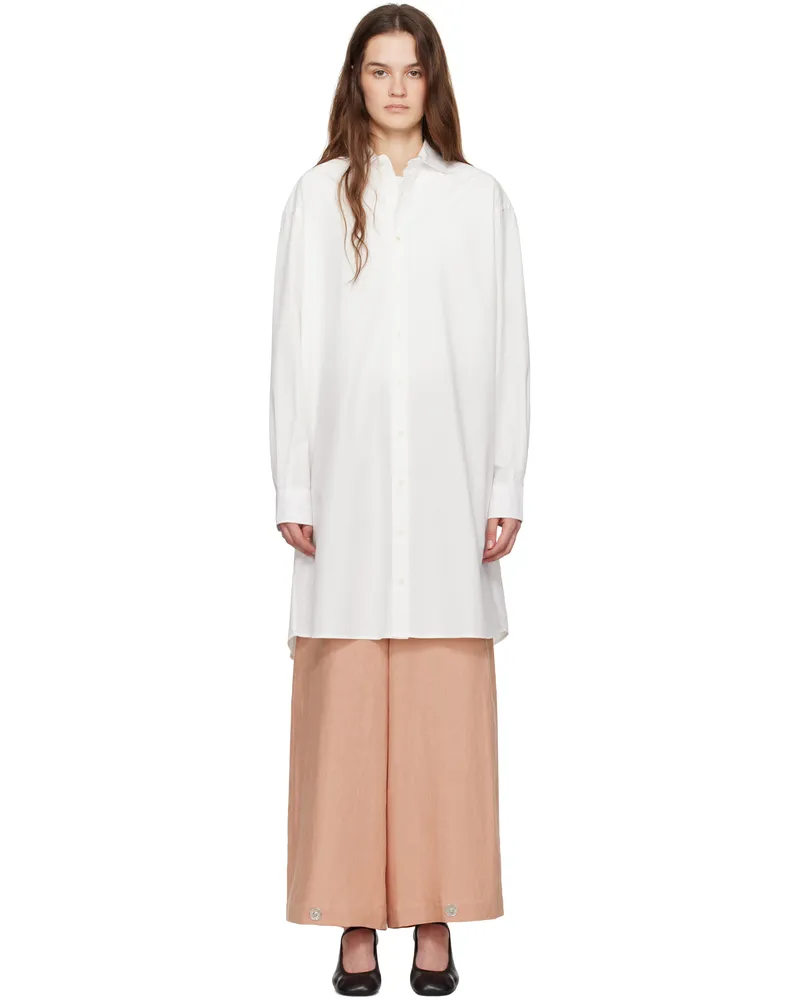 Baserange White Claude Shirt Midi Dress Undyed
