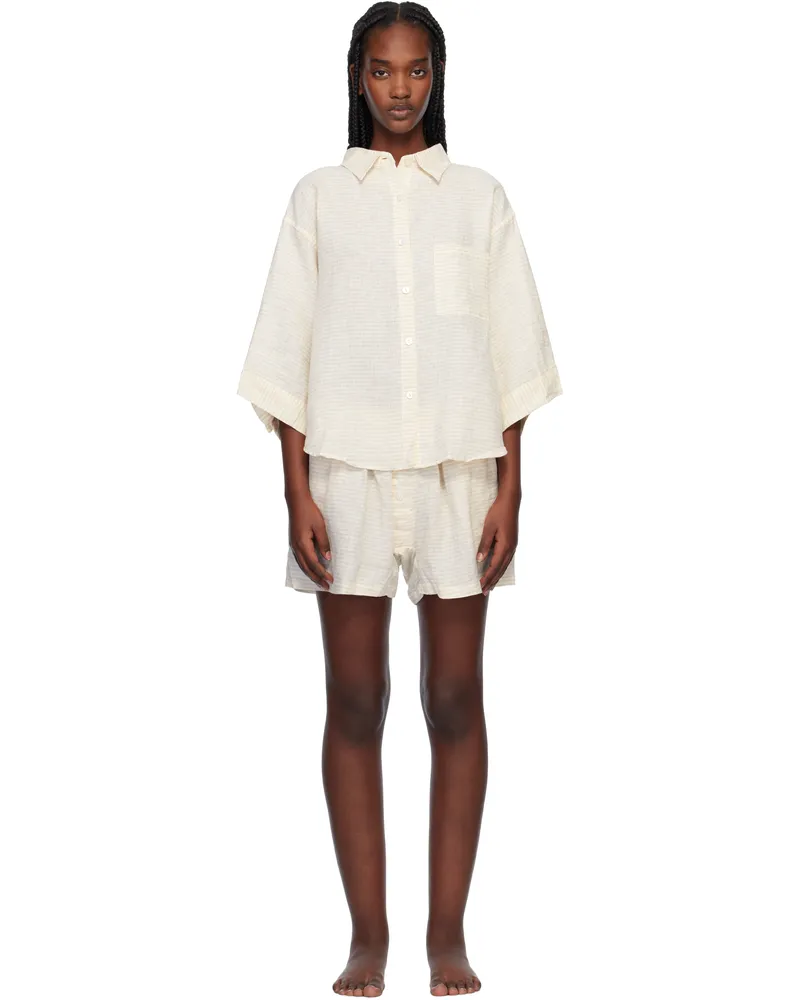 Deiji Studios Off-White 'The 03' Pyjama Set Linen