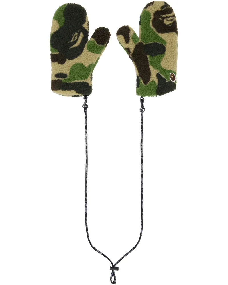 BAPE Green Abc Camo Boa Mitts Green
