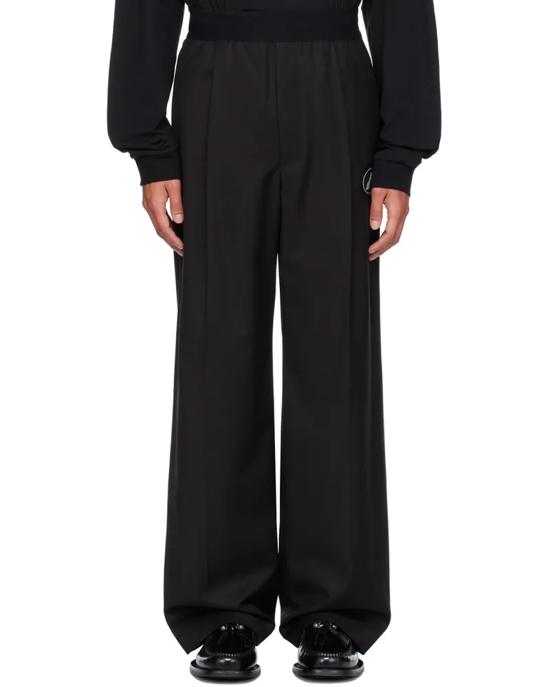 WE 11 DONE Black Logo Trousers Black