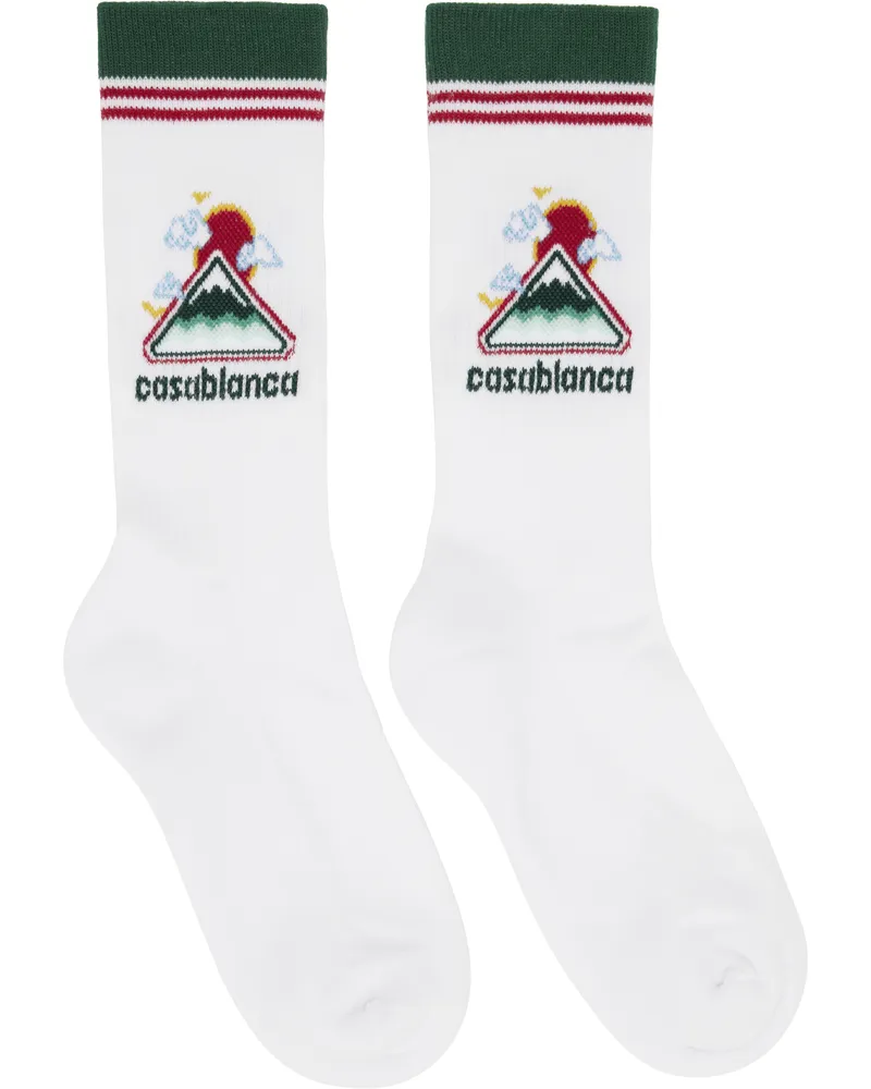 Casablanca Paris White Montagne Ondulee Socks Montagne