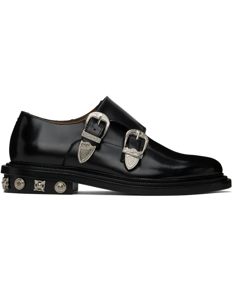 Toga Black Polished Monkstraps Black