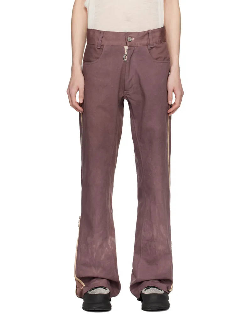 Charlie Constantinou Brown Simplified Zip Jeans Brown