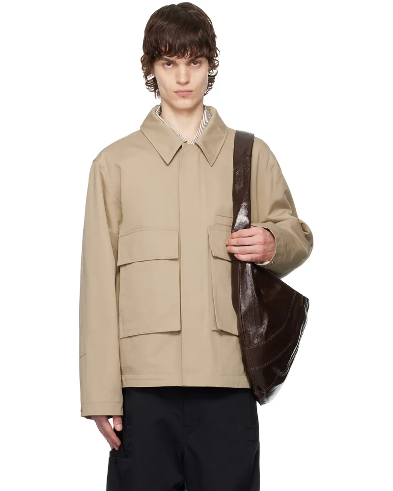 Christophe Lemaire Beige Quilted 3D Pockets Jacket Bg260