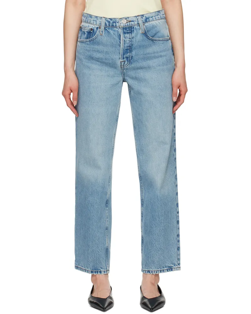 Frame Denim Blue 'The Slouchy Straight' Jeans Divine